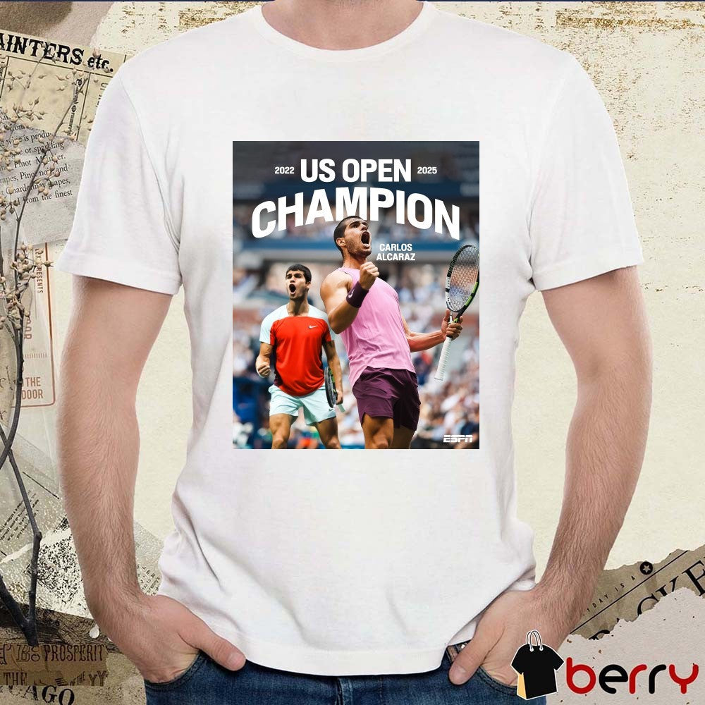Carlos Alcaraz Dominant Tournament Us Open Champions 2022-2025 Poster t-shirt