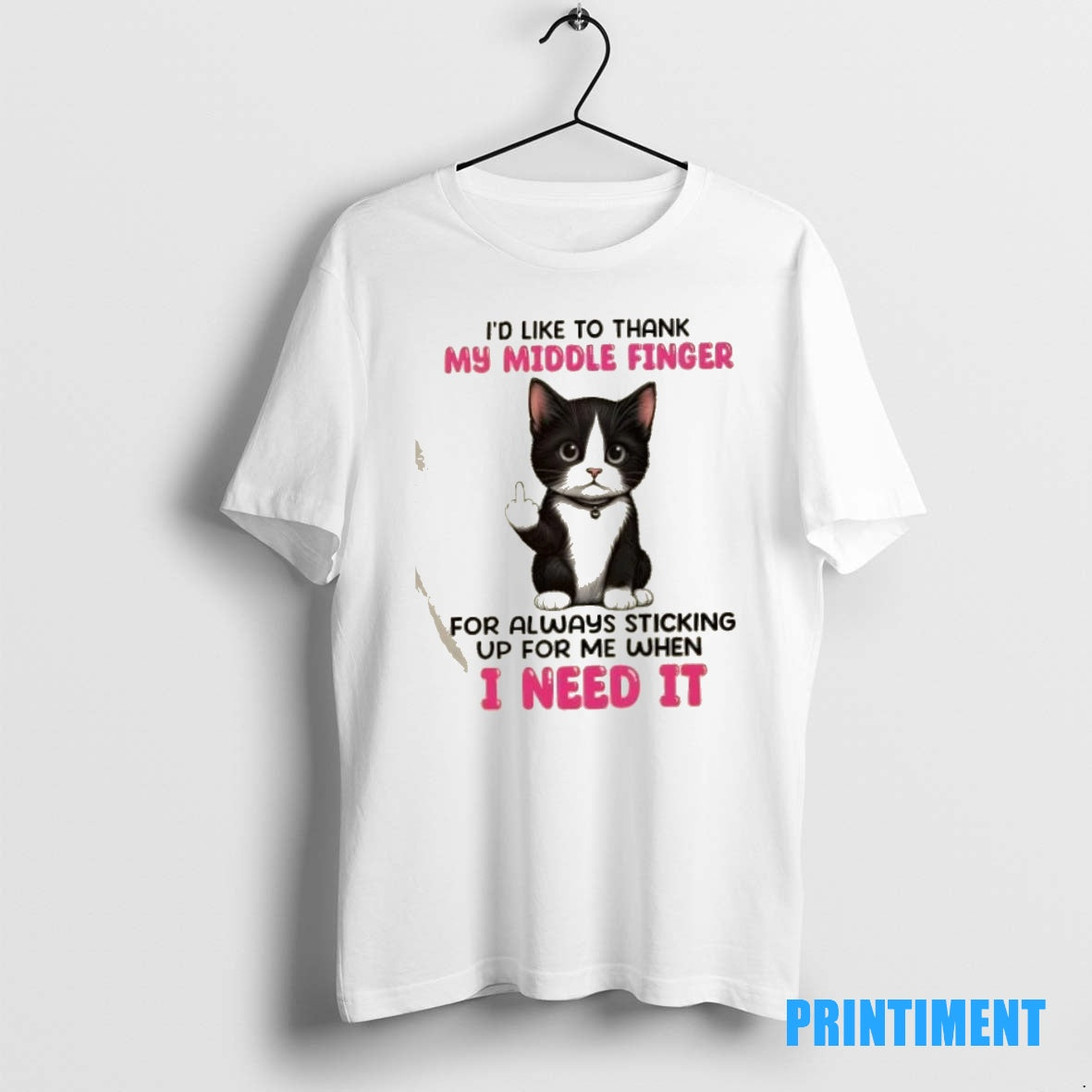 Official Cat Id Like To Thank My Middle Finger For Always Sticking Up For Me T-Shirts, Hoodie, Sweatshirt | InkNestWear.com