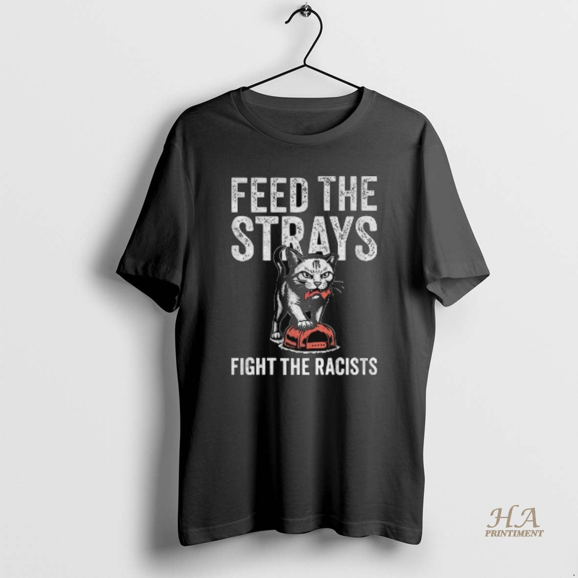 Official Cat Rescue Feed The Strays Fight The Racists T-Shirts, Hoodie, Sweatshirt | InkNestWear.com