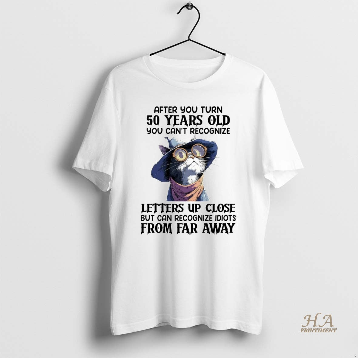 Official Cat After You Turn 50 Years Old You Cant Recognize Letters Up Close T-Shirts, Hoodie, Sweatshirt | InkNestWear.com