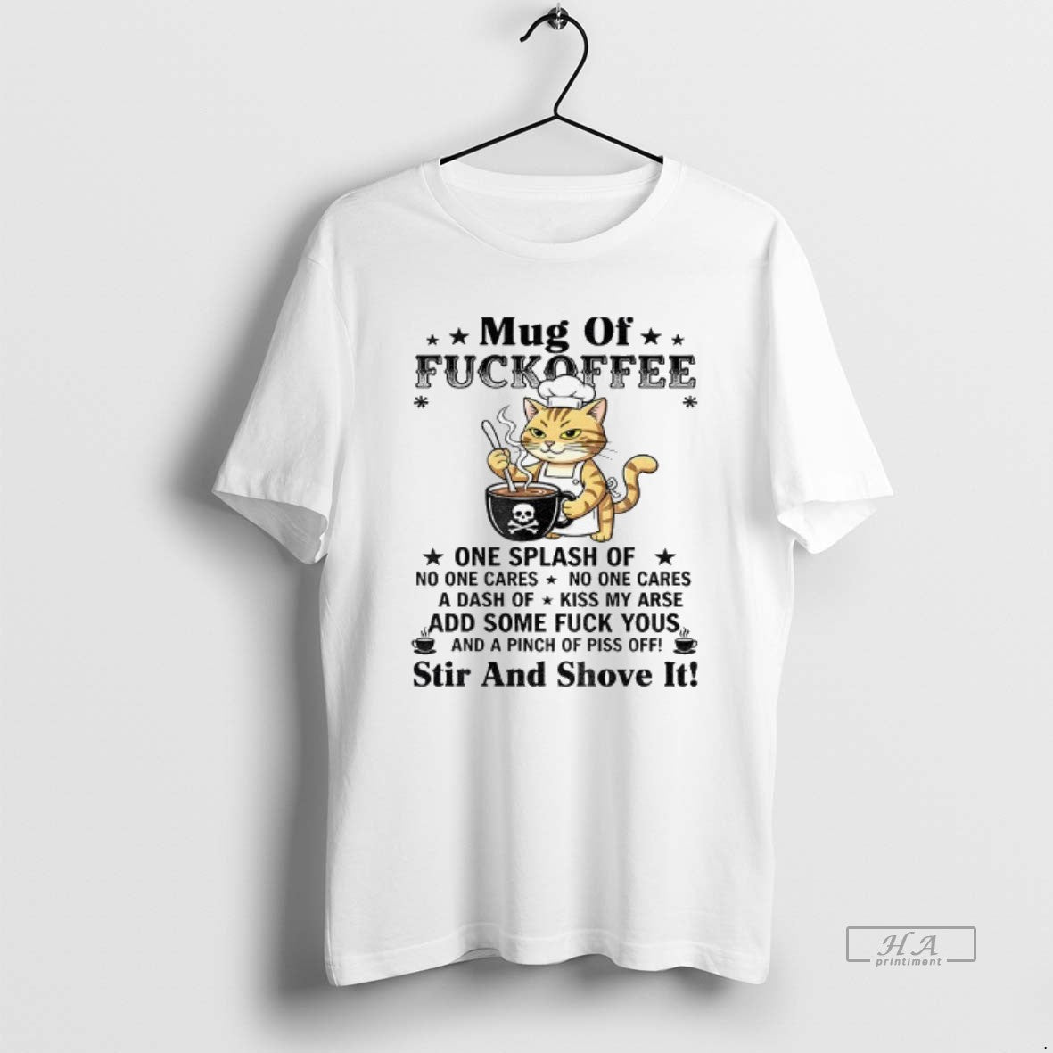 Official Cat Of Fuckoffee One Splash Of No One Cares No One Cares A Dash T-Shirts, Hoodie, Sweatshirt | InkNestWear.com