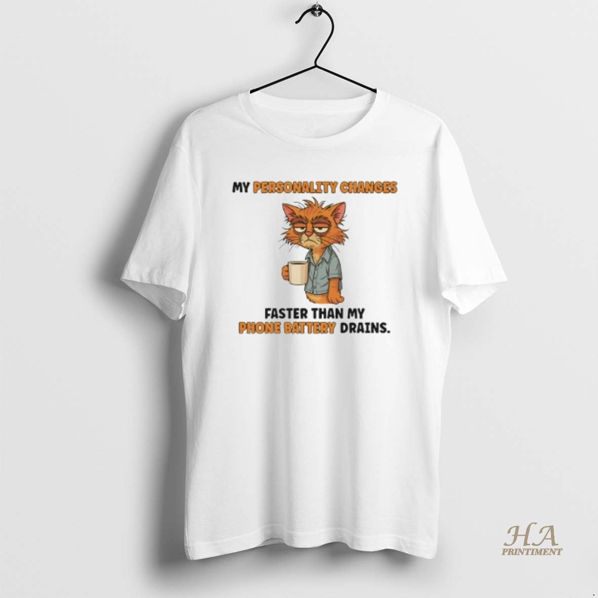 Official Cat Personality Changes Faster Than My Phone Battery Drains T-Shirts, Hoodie, Sweatshirt | InkNestWear.com