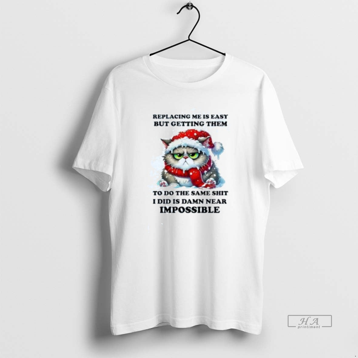 Official Cat Replacing Me Is Easy But Getting Them Impossible Christmas T-Shirts, Hoodie, Sweatshirt | InkNestWear.com