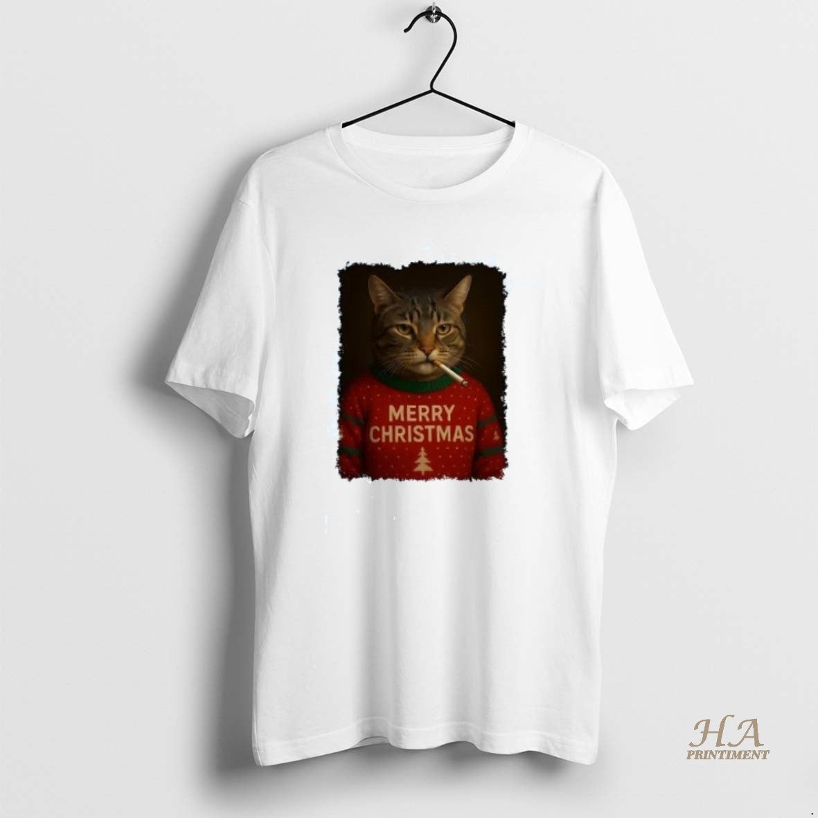 Official Cat Smoking Cigs Merry Ugly Christmas T-Shirts, Hoodie, Sweatshirt | InkNestWear.com