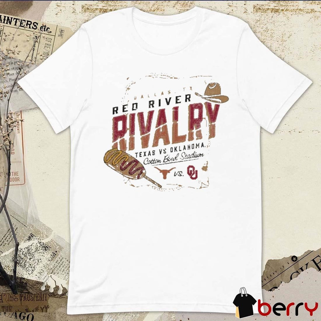 Champion Oatmeal 2024 Texas Longhorns vs. Oklahoma Sooners Red River Rivalry Corn Dog Match Up t-shirt
