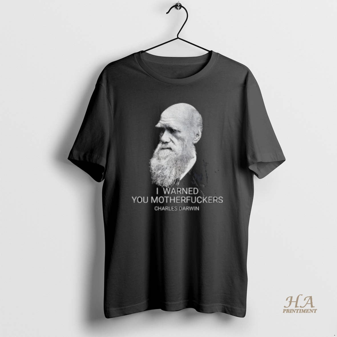 Official Charles Darwin Big Face I Warned You Motherfuckers Vintage T-Shirts, Hoodie, Sweatshirt