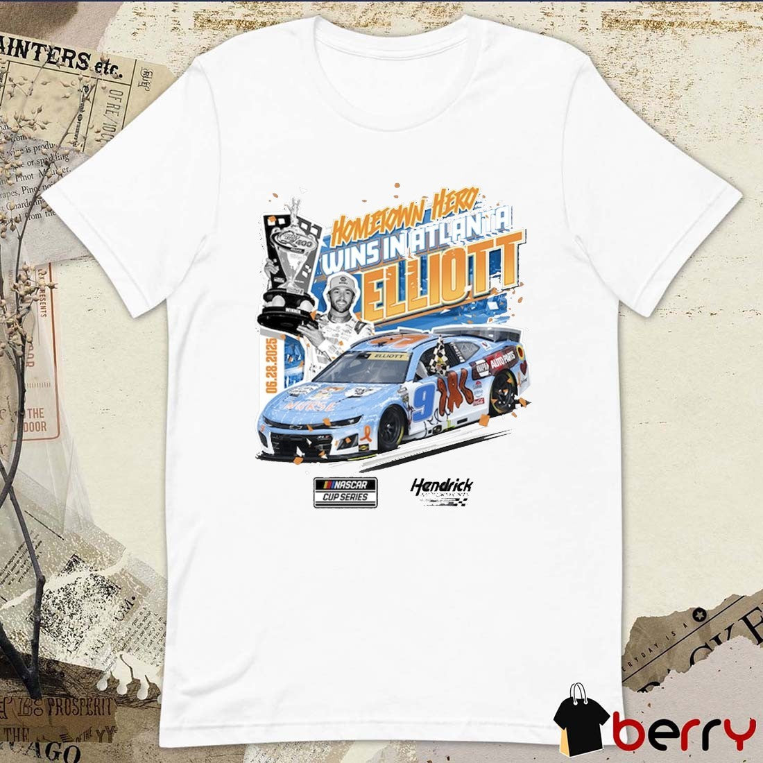 Chase Elliott Checkered Flag Sports 06.28.2025 Quaker State 400 Race Winner Hometown Hero Wins In Atlanta NASCAR t-shirt