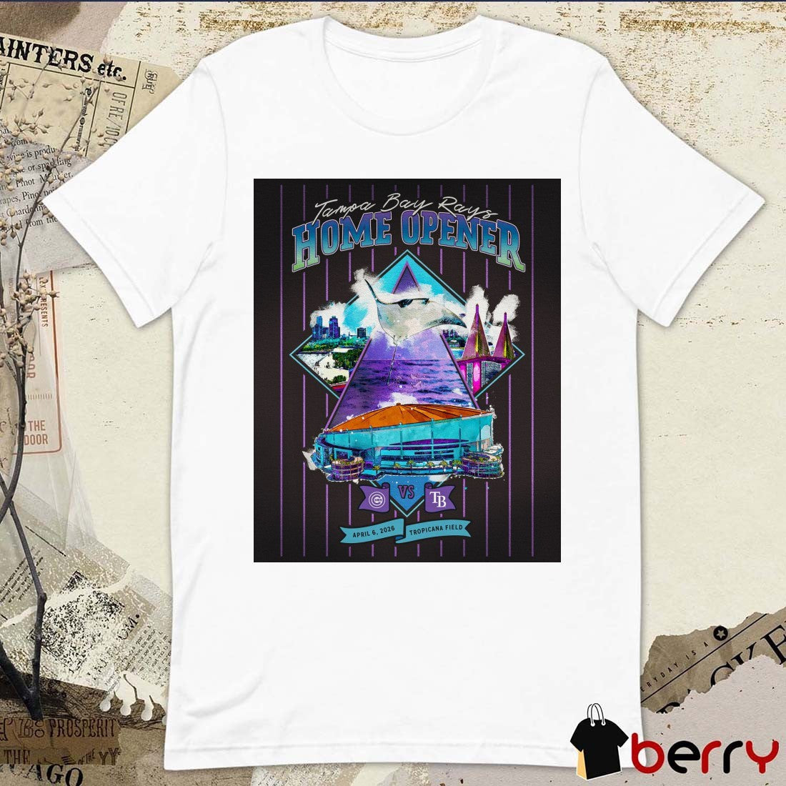 Chicago Cubs Vs Tampa Bay Rays Home Opener April 6 2026 Tropicana Field Poster t-shirt