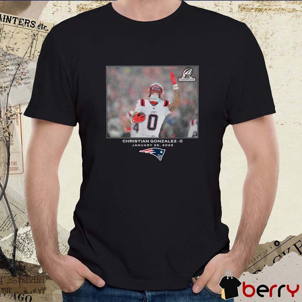 Christian Gonzalez New England Patriots NFL Flash Features Week 21 January 25 2026 t-shirt