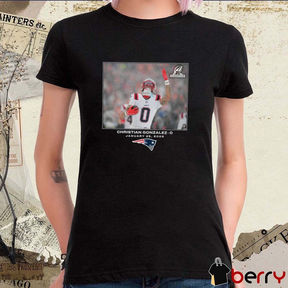 Christian Gonzalez New England Patriots NFL Flash Features Week 21 January 25 2026 t-shirt