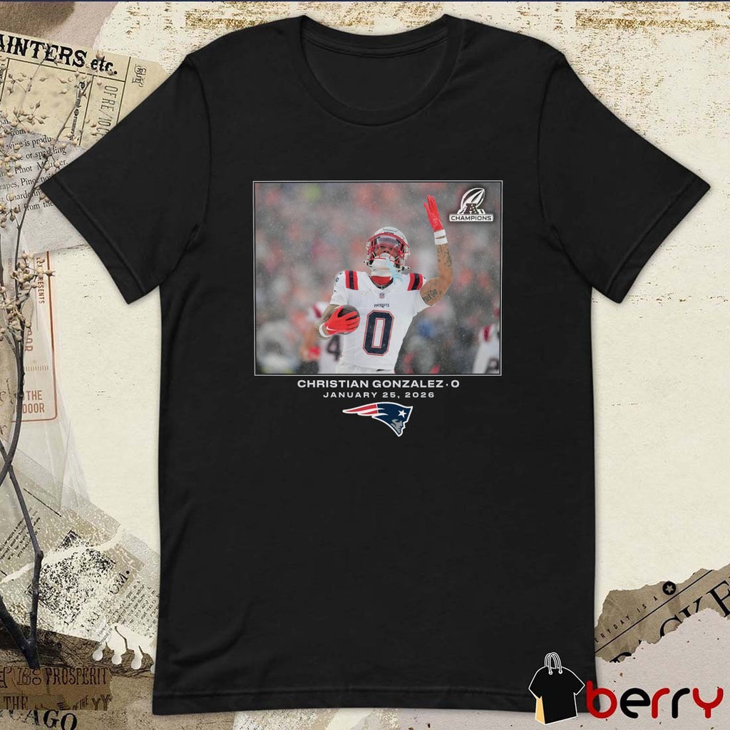 Christian Gonzalez New England Patriots NFL Flash Features Week 21 January 25 2026 t-shirt
