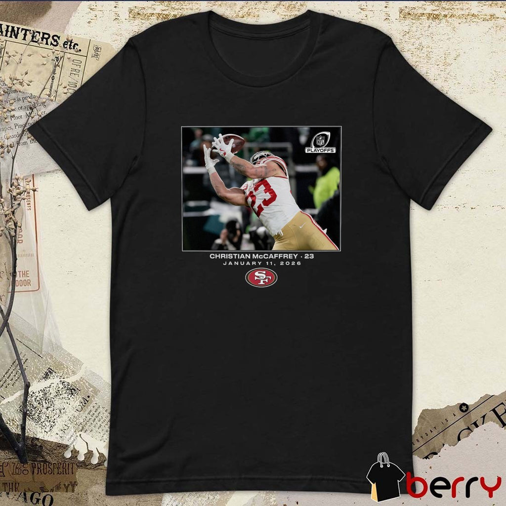 Christian McCaffrey San Francisco 49ers NFL Flash Features Wild Card January 11 2026 t-shirt