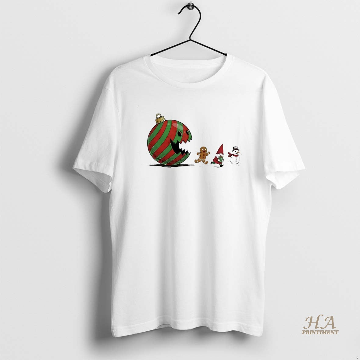 Official Christmas Pacman Eating Gingerbread Santa Snowman T-Shirts, Hoodie, Sweatshirt | InkNestWear.com