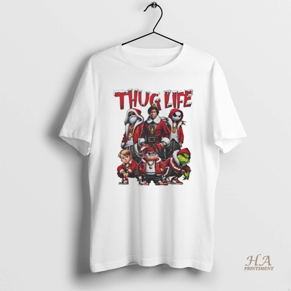 Official Christmas Gang Thug Life Santa Grinch Jack Skellington Friends T-Shirts, Hoodie, Sweatshirt | InkNestWear.com