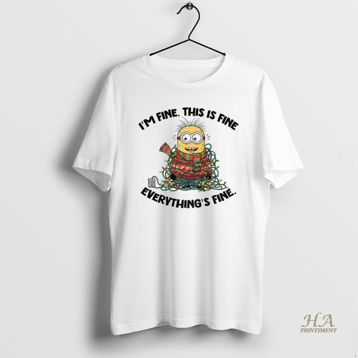 Official Christmas Minion Im Fine This Is Fine Everythings Fine T-Shirts, Hoodie, Sweatshirt | InkNestWear.com