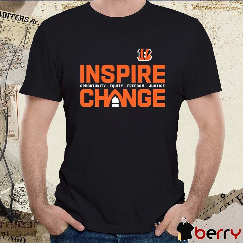 Cincinnati Bengals Inspire Change Opportunity Equity Freedom Justice t-shirt
