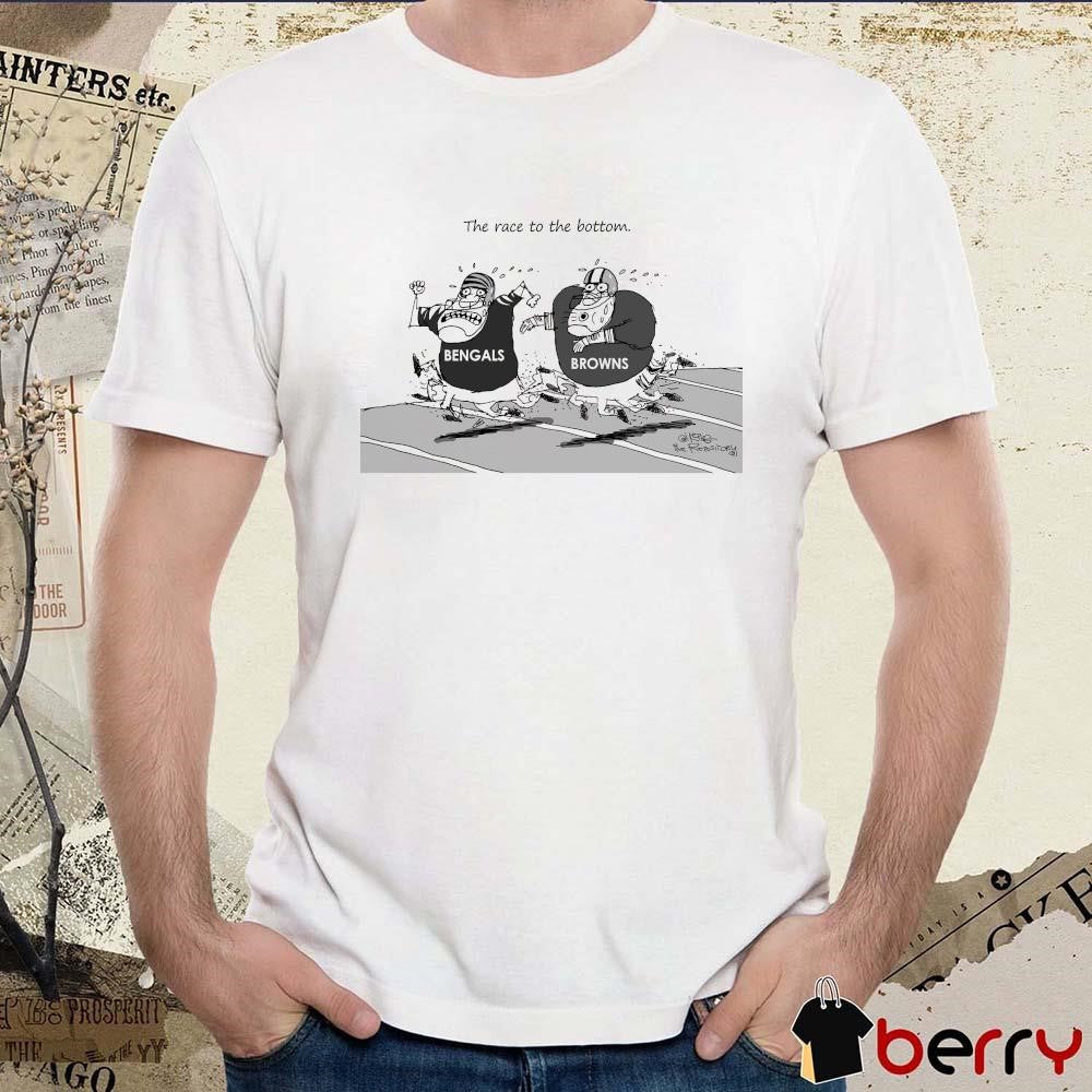 Cincinnati Bengals Vs Cleveland Browns The Race To The Bottom Cartoon t-shirt