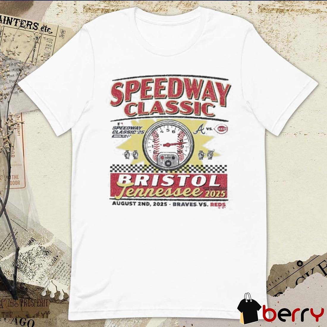 Cincinnati Reds Baseball Event Regional 2025 MLB Speedway Classic Bristol Tennessee August 2nd Braves Vs Reds t-shirt