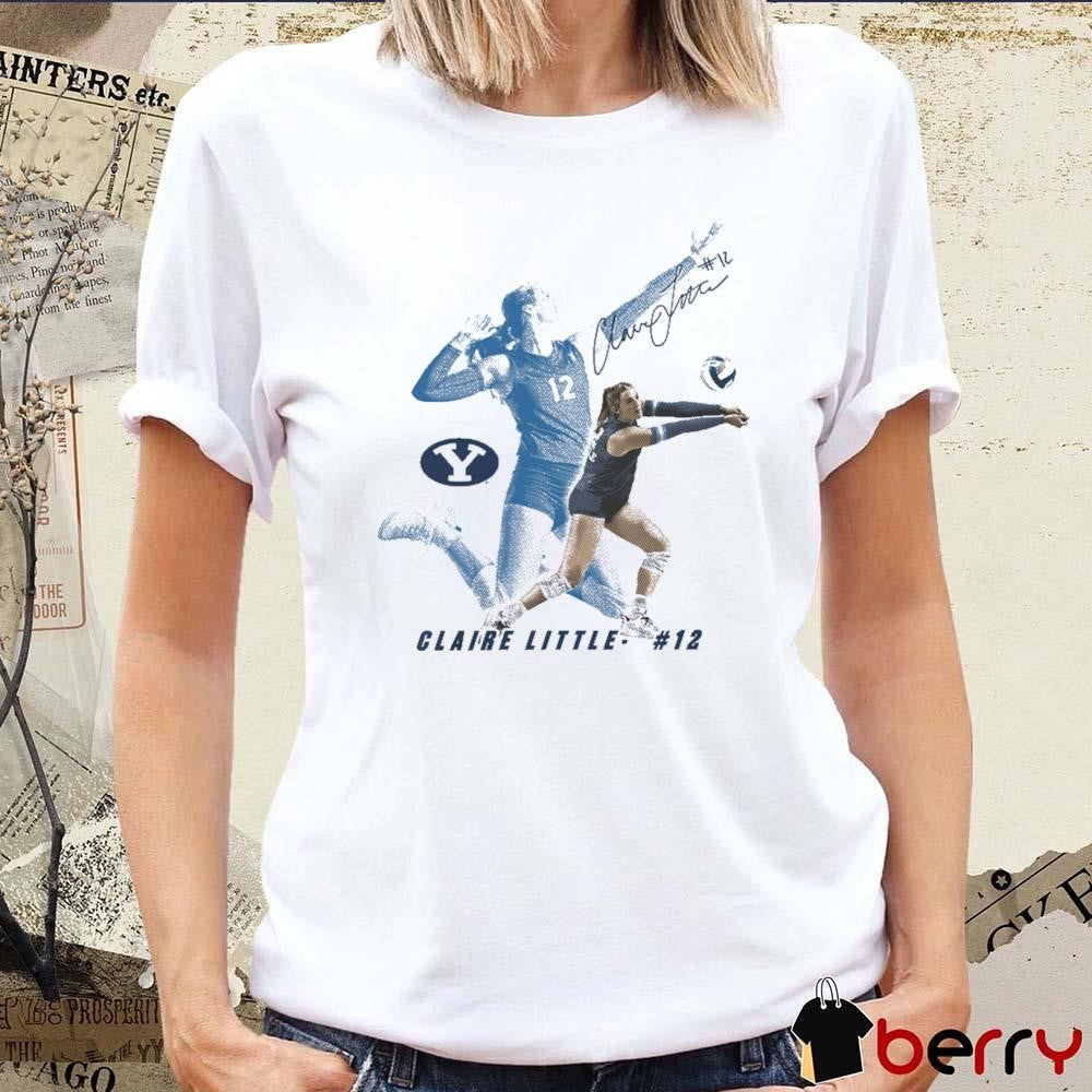 Claire Little #12 Byu Volleyball Portrait Signature t-shirt