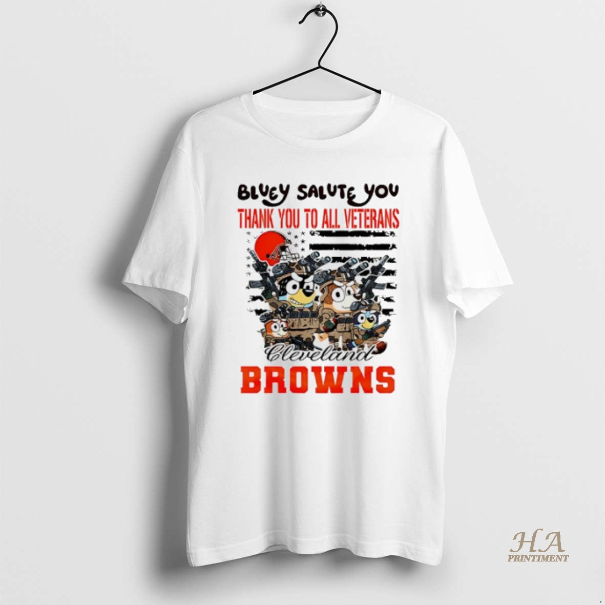 Official Cleveland Browns Bluey Salute You Thank You To All Veterans T-Shirts, Hoodie, Sweatshirt | InkNestWear.com