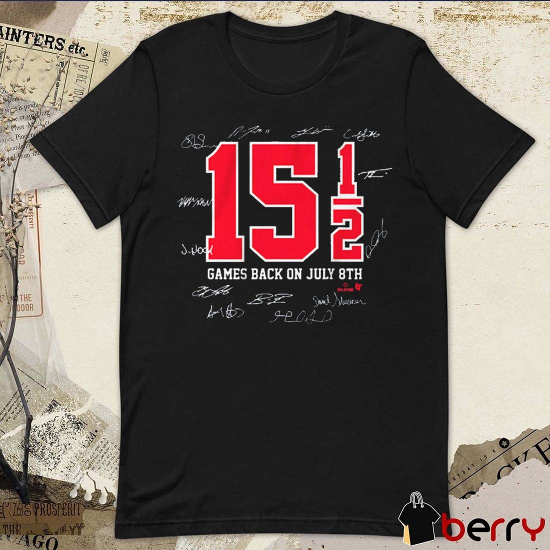 Cleveland Guardians Baseball MLB 15.5 Games Back On July 8th Game Comeback Signatures t-shirt