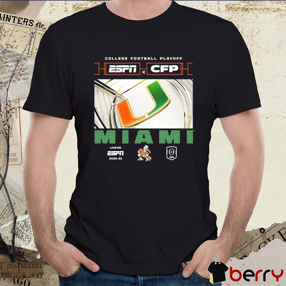 College Football Playoff Miami Hurricanes CFP X ESPN College Gameday 2025-26 t-shirt