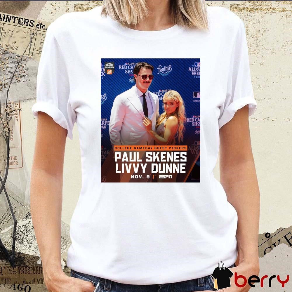 College Gameday Guest Pickers Paul Skenes Livvy Dunne Nov 9 2024 ESPN Poster t-shirt