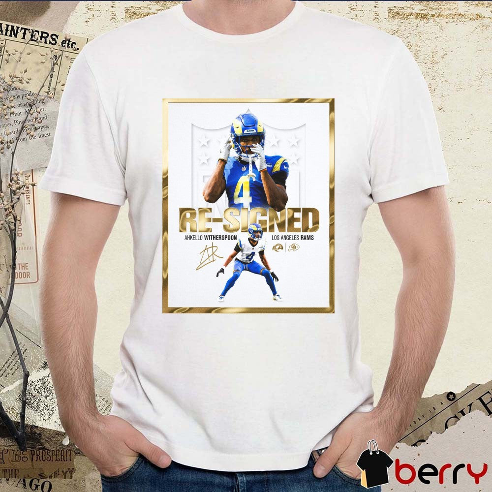 Colorado Buffaloes Football Re-Signed Ahkello Witherspoon Los Angeles Rams Signature Poster t-shirt