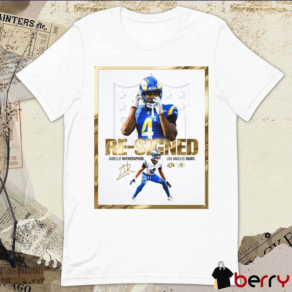 Colorado Buffaloes Football Re-Signed Ahkello Witherspoon Los Angeles Rams Signature Poster t-shirt