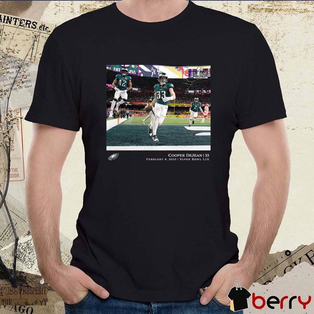 Cooper DeJean Philadelphia Eagles NFL Flash Features Super Bowl LIX Champions 2 9 2025 t-shirt