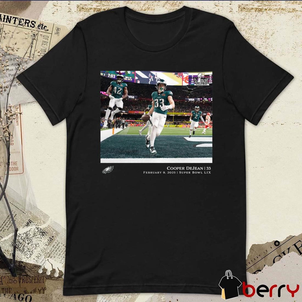 Cooper DeJean Philadelphia Eagles NFL Flash Features Super Bowl LIX Champions 2 9 2025 t-shirt