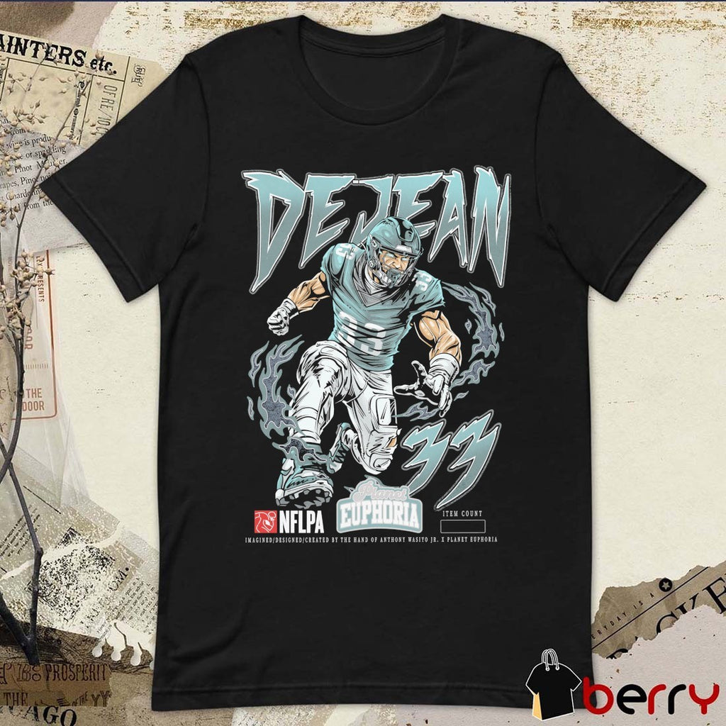 Cooper DeJean Philadelphia Eagles V2 NFL Player Planet Euphoria Graphic t-shirt