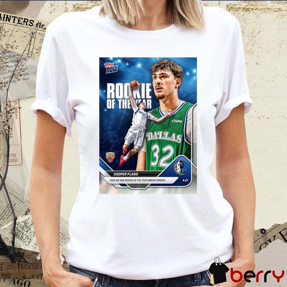 Cooper Flagg Dallas Mavericks 2025-26 NBA Rookie Of The Year Topps Poster t-shirt