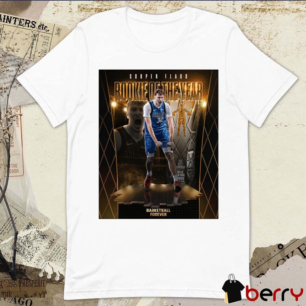 Cooper Flagg Dallas Mavericks 2025-26 NBA Rookie of the Year Award Poster t-shirt