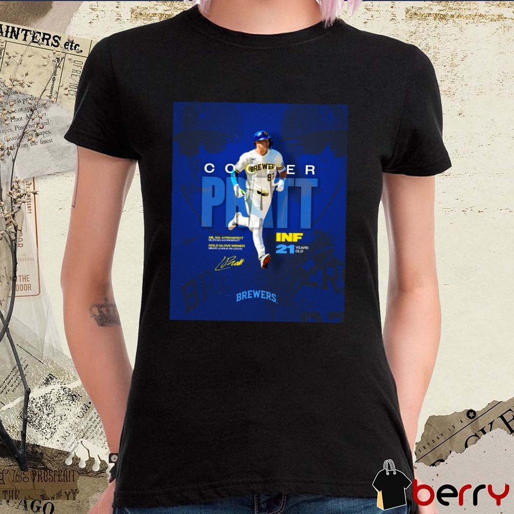 Cooper Pratt Milwaukee Brewers MLB 2026 INF 21 Years Old Signature Poster t-shirt