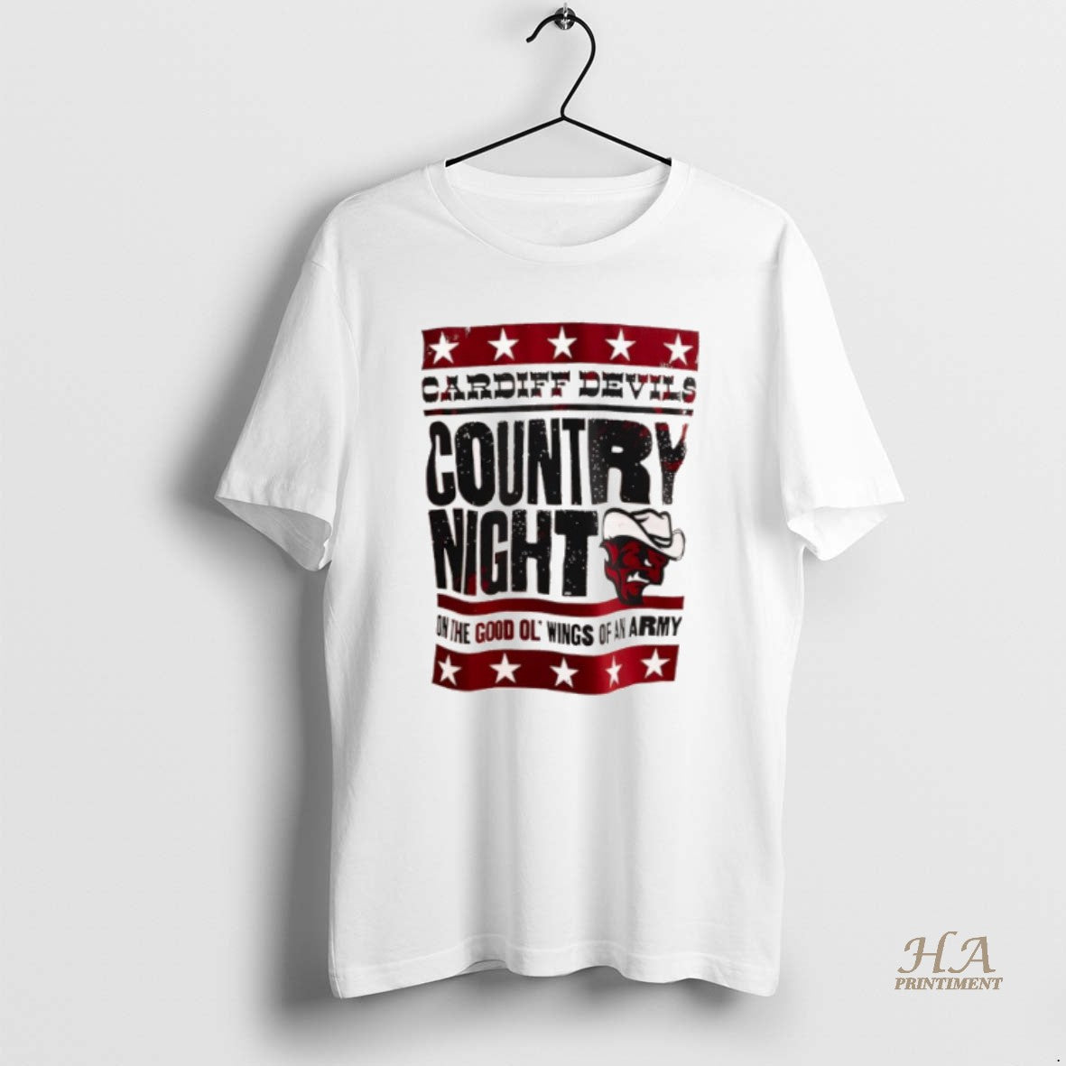 Official Country Night Cardiff Devils On The Good Ol Wings Of An Army Logo T-Shirts, Hoodie, Sweatshirt | InkNestWear.com
