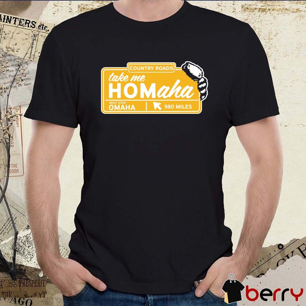 Country Roads Take Me Homaha Next Stop Omaha 980 Miles West Virginia Mountaineers NCAA t-shirt
