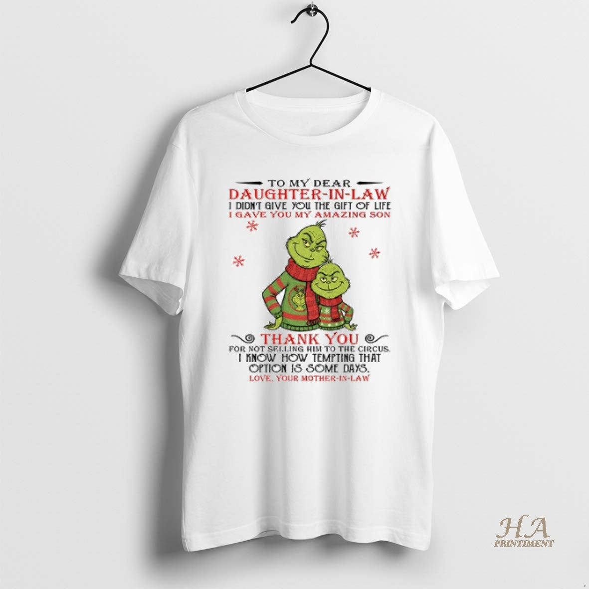 Official Couple Grinch Santa To My Dear Daughter In Law I Didnt Give You The T-Shirts, Hoodie, Sweatshirt | InkNestWear.com