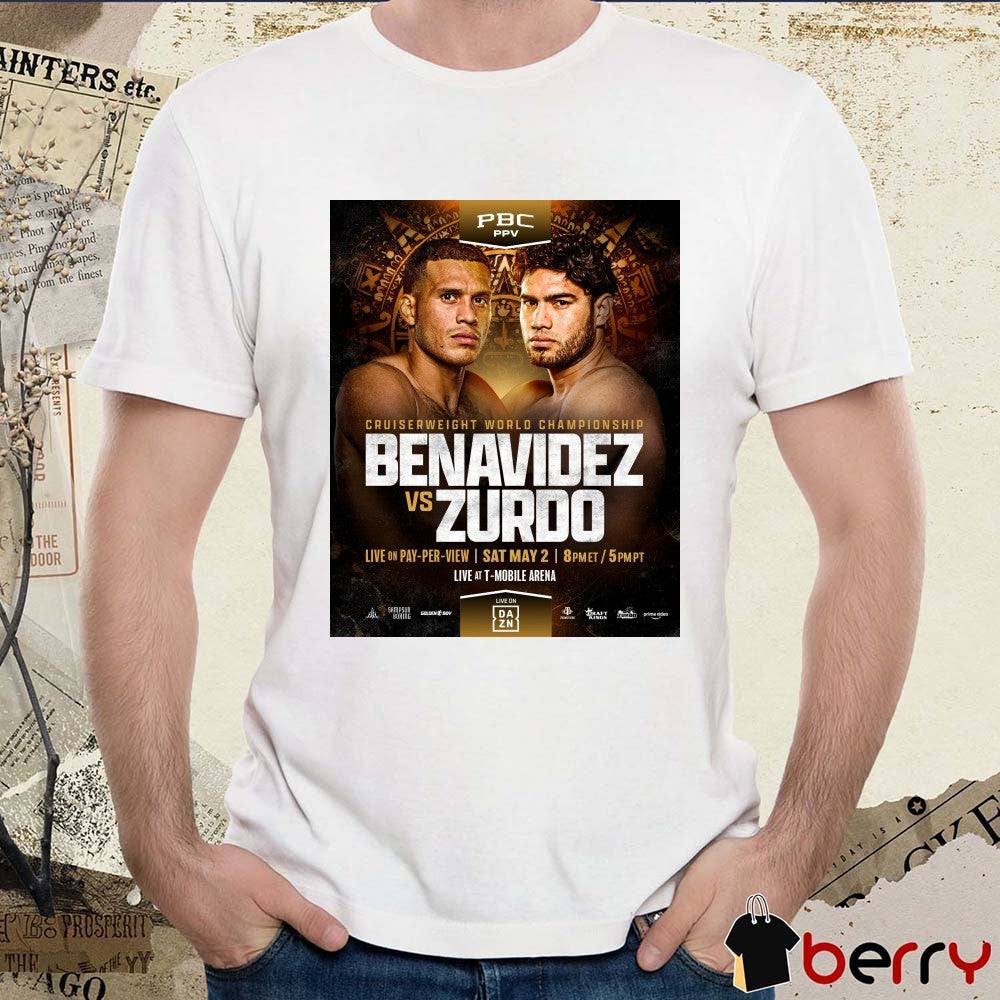 Cruiserweight World Championship Benavidez Vs Zurdo May 2, 2026 T-Mobile Arena Poster t-shirt