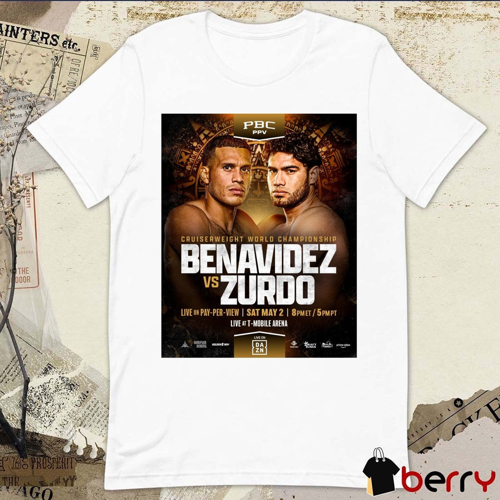 Cruiserweight World Championship Benavidez Vs Zurdo May 2, 2026 T-Mobile Arena Poster t-shirt
