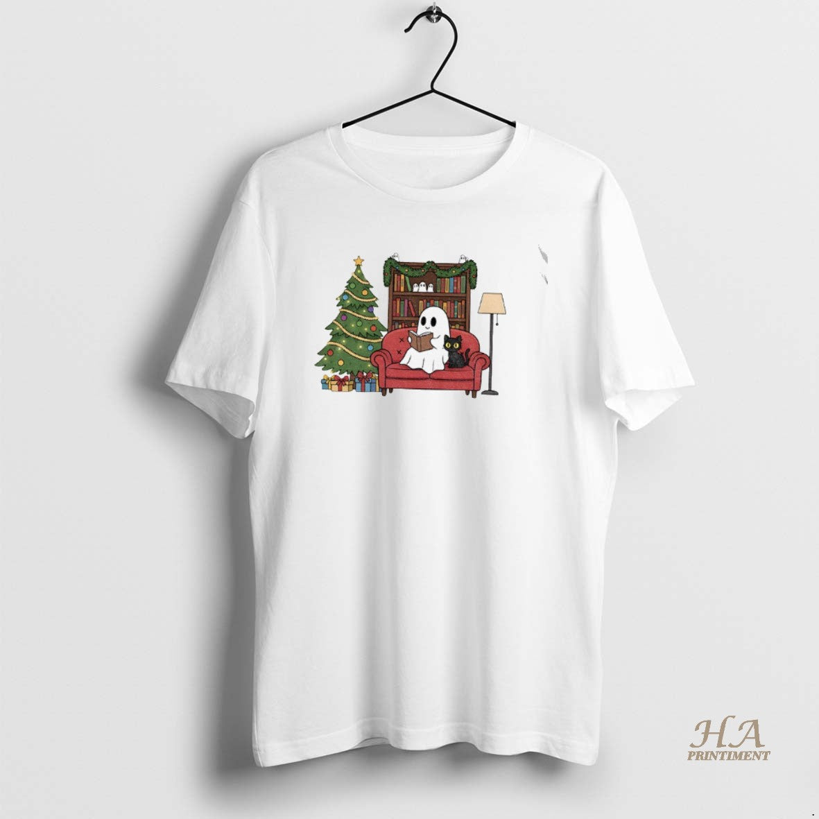 Official Cute Ghost Reading Book Christmas T-Shirts, Hoodie, Sweatshirt | InkNestWear.com