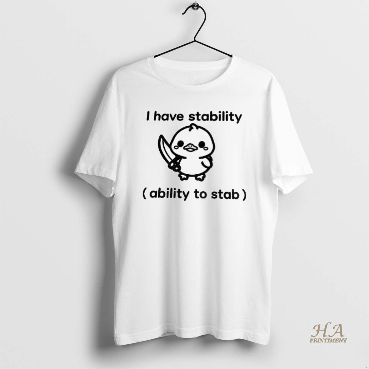 Official Cute Duck Holding Knife I Have Stability Ability To Stab T-Shirts, Hoodie, Sweatshirt | InkNestWear.com