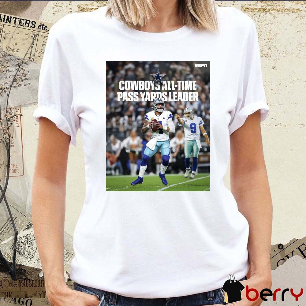 Dak Prescott Dallas Cowboys All-Time Pass Yards Leader Poster t-shirt