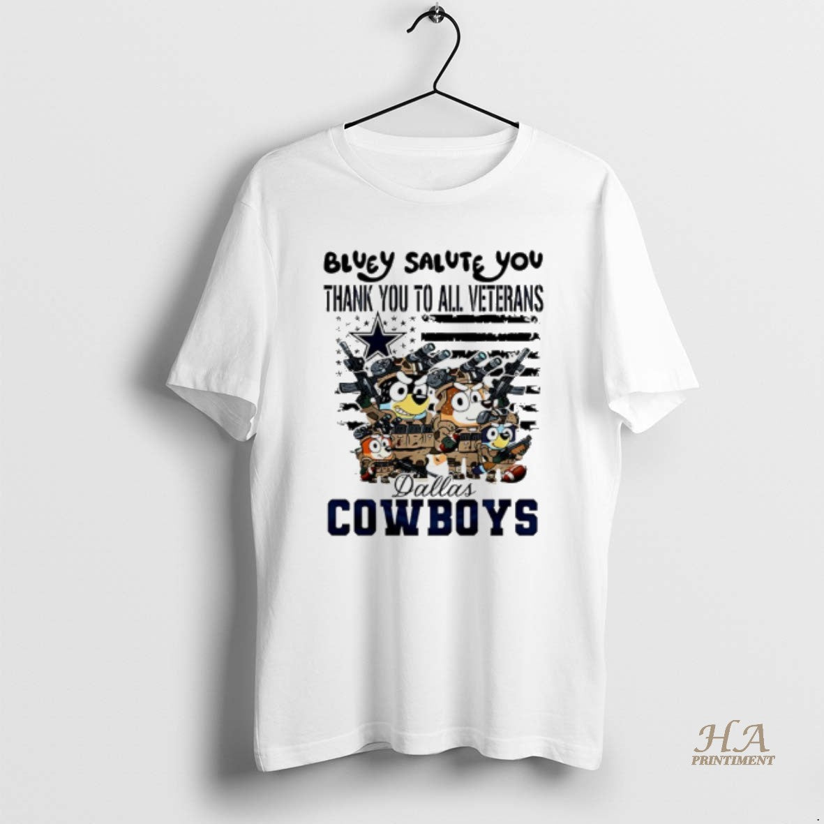 Official Dallas Cowboys Bluey Salute You Thank You To All Veterans T-Shirts, Hoodie, Sweatshirt | InkNestWear.com