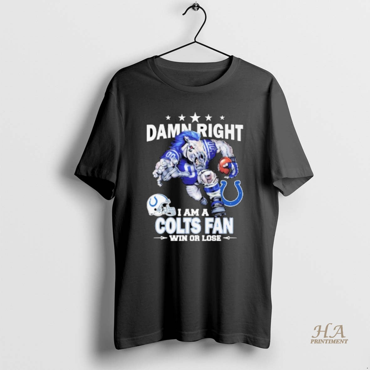Official Damn Right I Am A Indianapolis Colts Fan Win Or Lose Mascot T-Shirts, Hoodie, Sweatshirt | InkNestWear.com