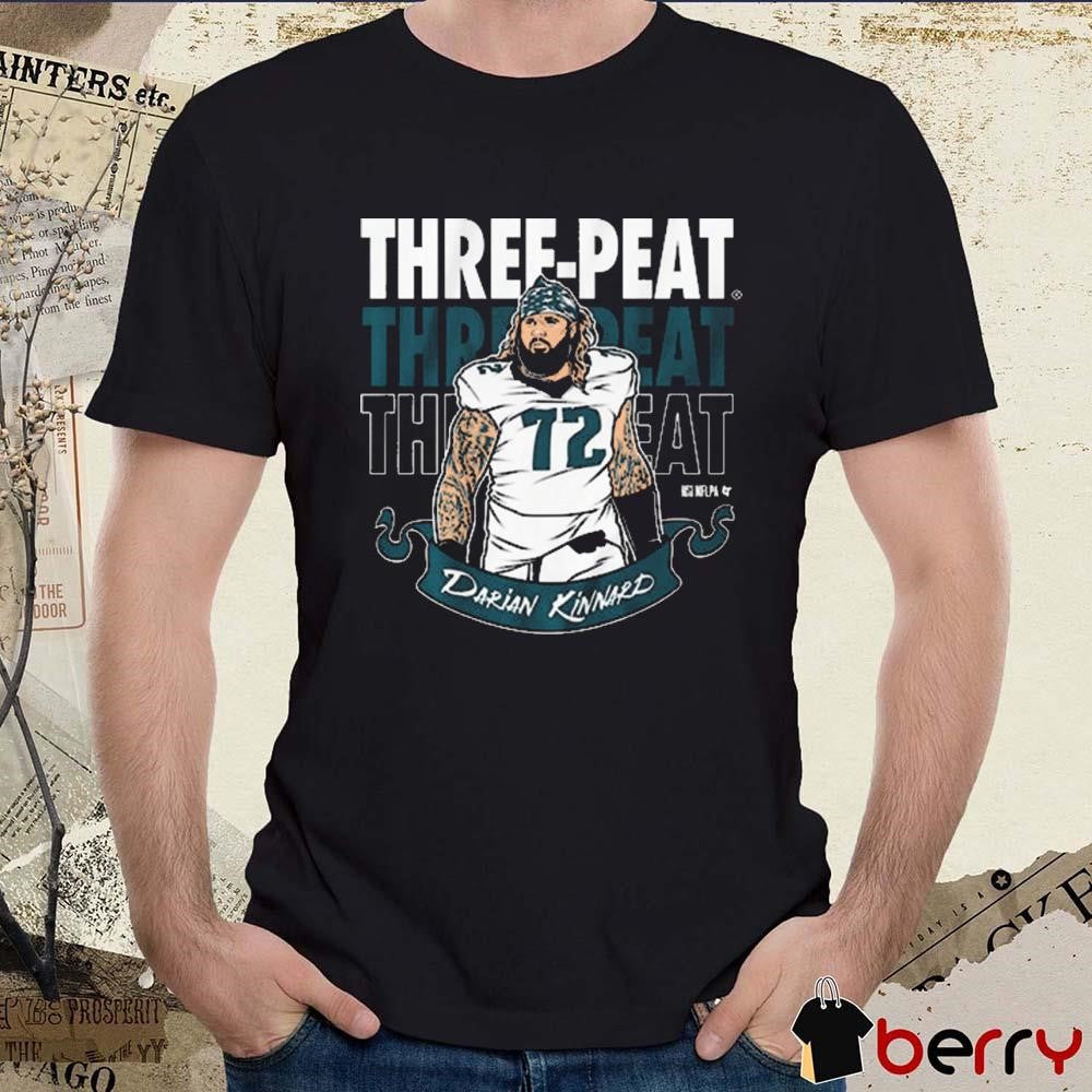 Darian Kinnard Three-Peat Philadelphia Eagles NFL Football Graphic t-shirt