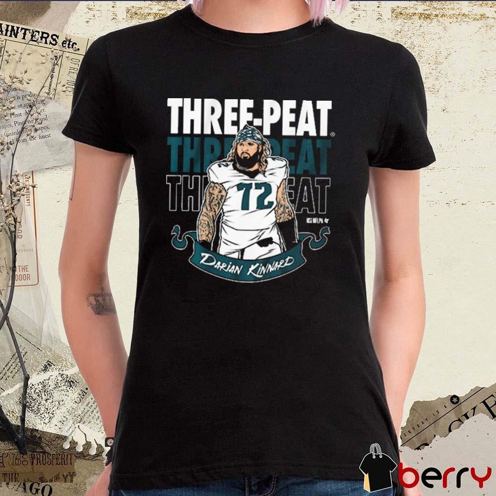 Darian Kinnard Three-Peat Philadelphia Eagles NFL Football Graphic t-shirt
