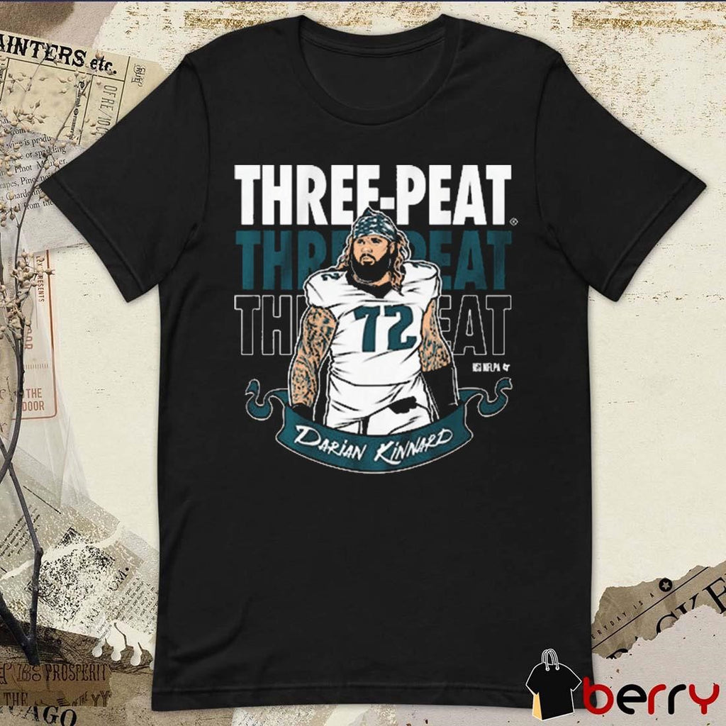 Darian Kinnard Three-Peat Philadelphia Eagles NFL Football Graphic t-shirt