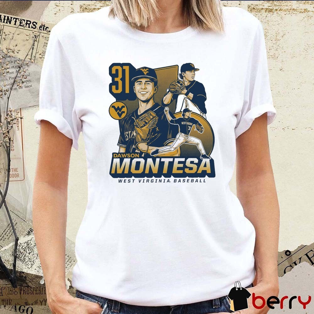 Dawson Montesa West Virginia Mountaineers Baseball NCAA Vintage Collage t-shirt