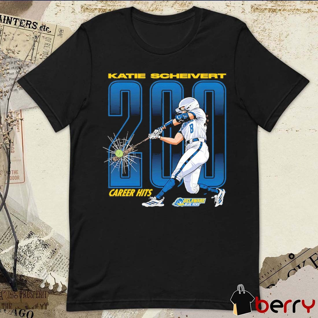Delaware Blue Hens NCAA Softball Katie Scheivert 200 Career Hits Collage t-shirt